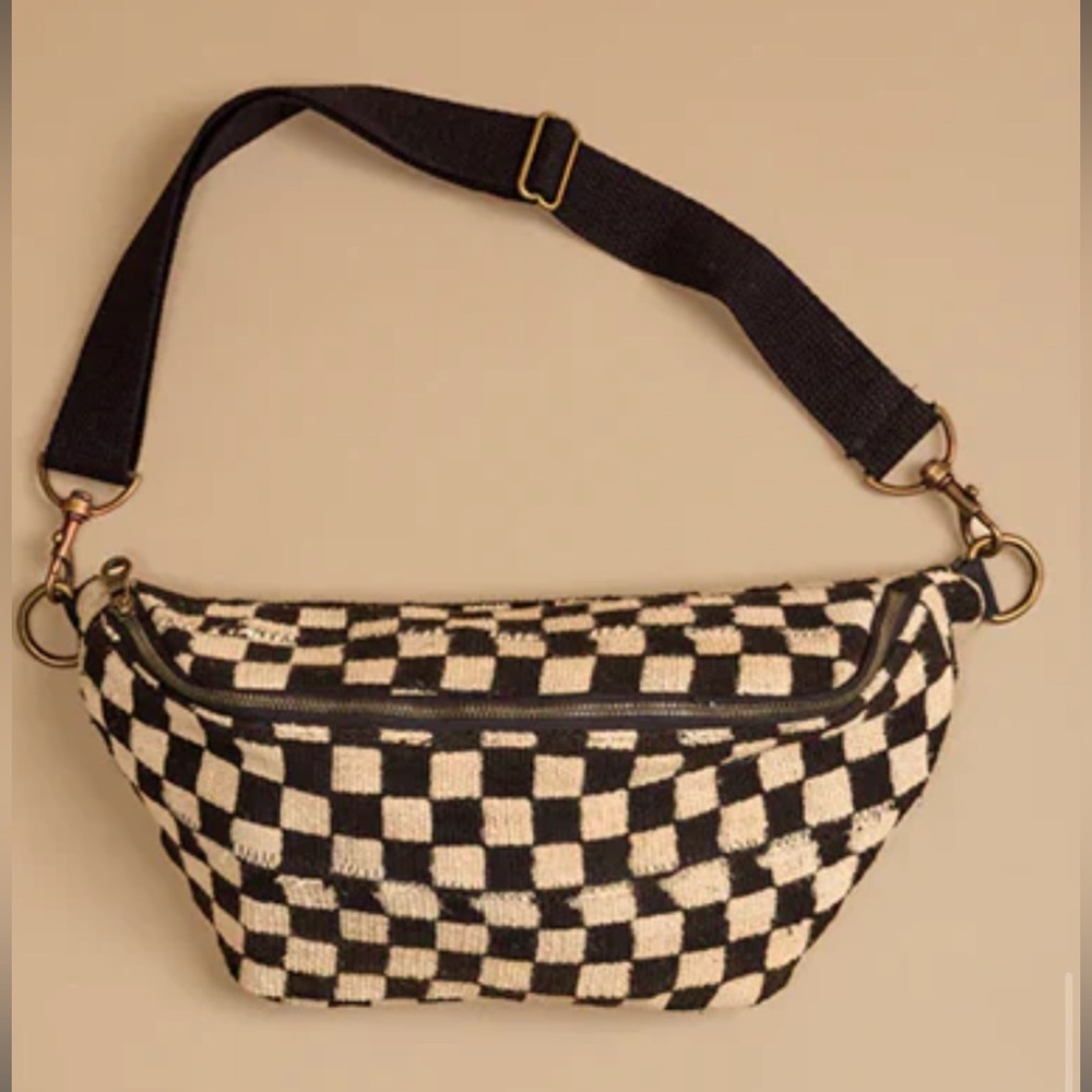 Jenna bee Imperfect* Black Checkered Sling Bag